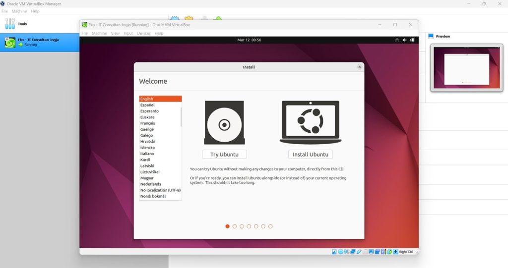 Proses Install Ubuntu 24
